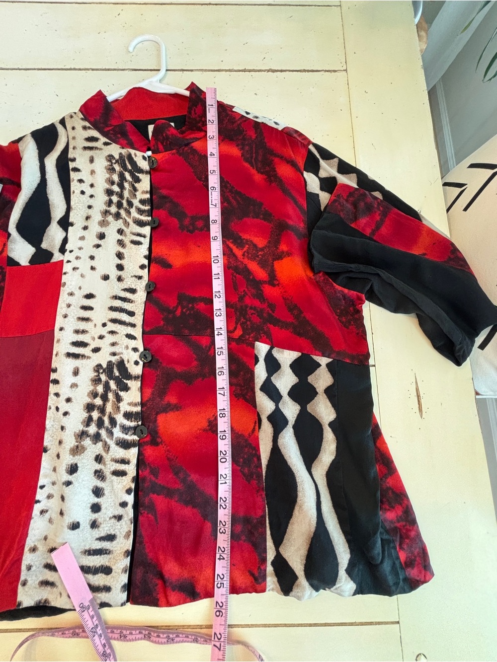 Chico's Patchwork Animal Print Silk Top Womens 3 (US XL) Multi Print Art to Wear - Picture 3 of 6